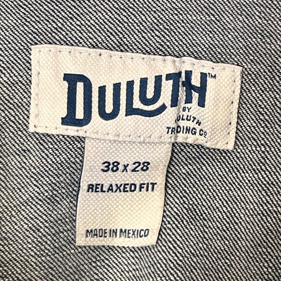 Duluth Trading Co Men 38x28 Flex Ballroom Relaxed Fit Stretch Jeans Blue Denim - Picture 9 of 12